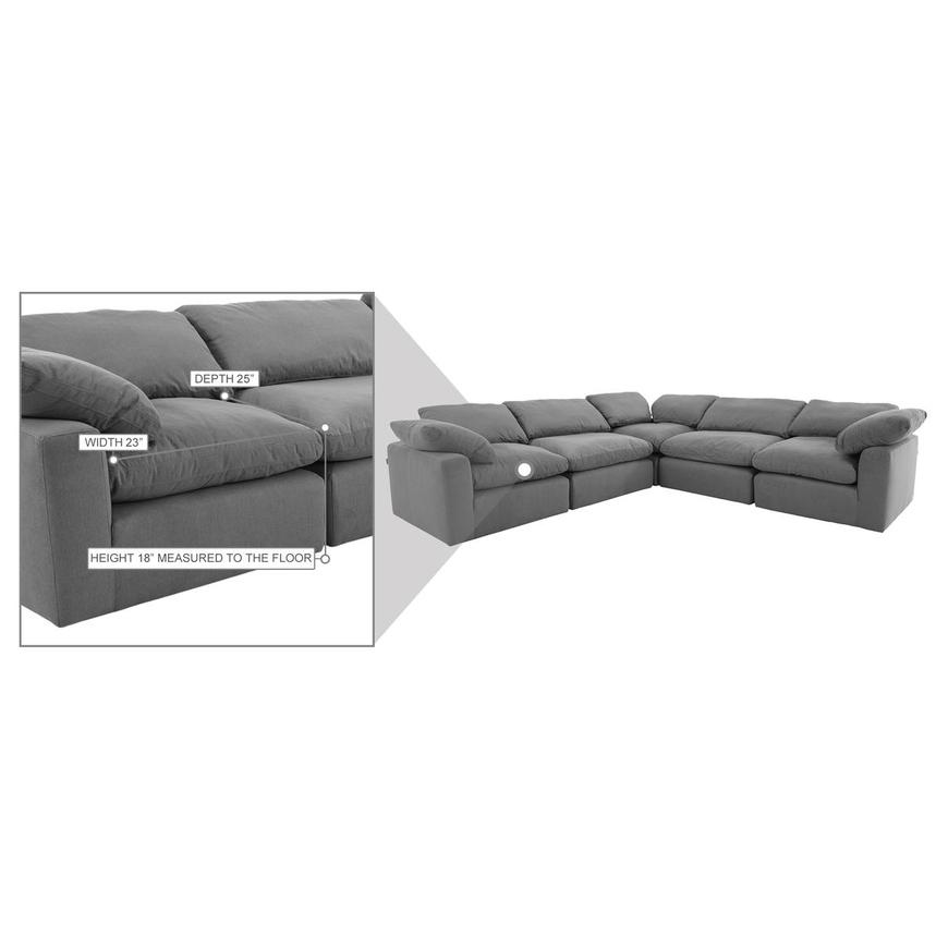 Depp Gray Corner Sofa with 5PCS/2 Armless Chairs  alternate image, 9 of 9 images.