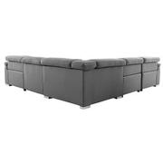 Charlie Gray Leather Power Reclining Sectional with 5PCS/2PWR  alternate image, 5 of 13 images.