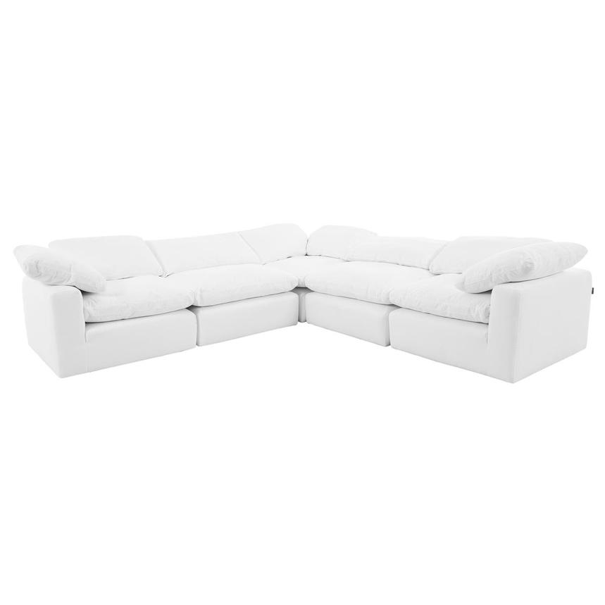 Depp White Corner Sofa with 5PCS/2 Armless Chairs  main image, 1 of 11 images.