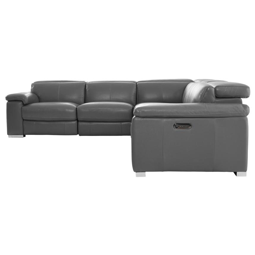Charlie Gray Leather Power Reclining Sectional with 5PCS/2PWR alternate image, 4 of 13 images.