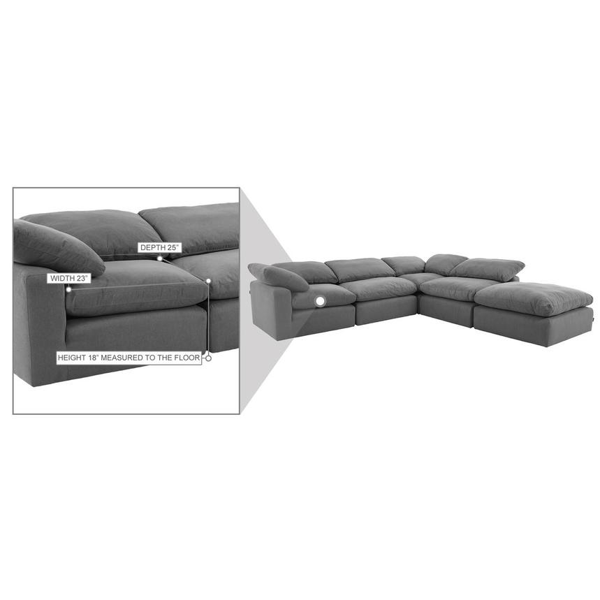 Depp Gray Corner Sofa with 5PCS/Ottoman  alternate image, 9 of 9 images.