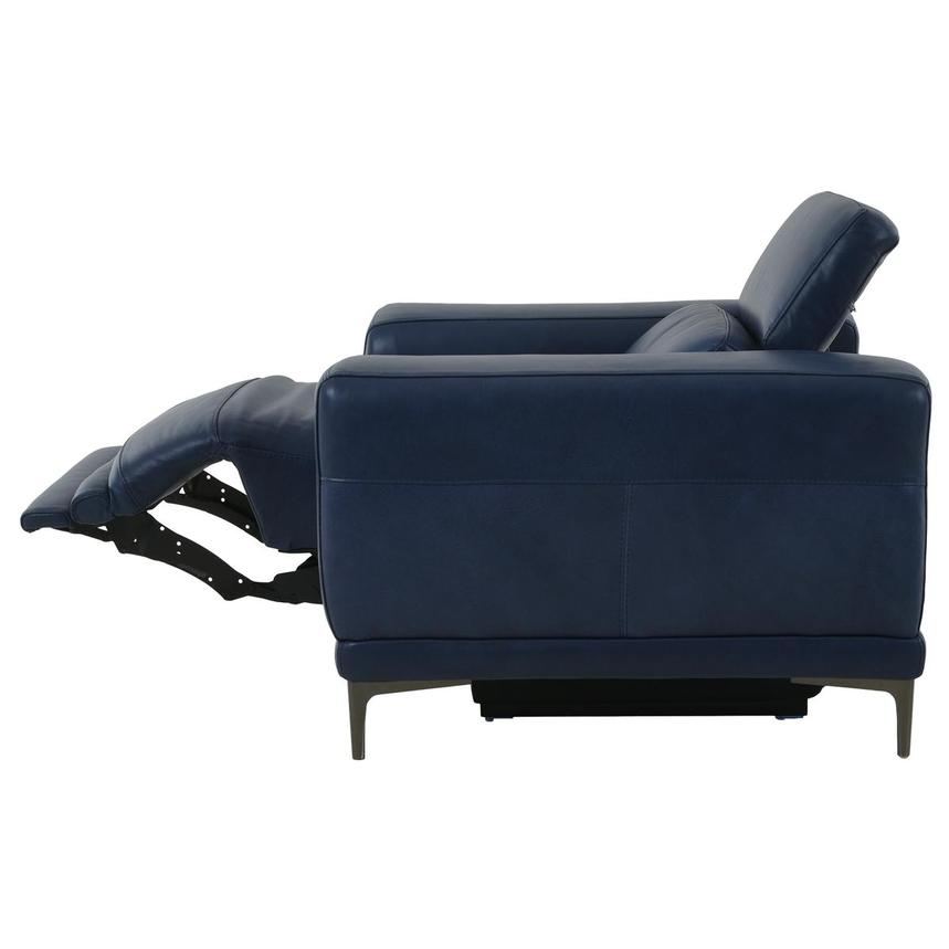Sid Blue Leather Power Recliner  alternate image, 4 of 13 images.