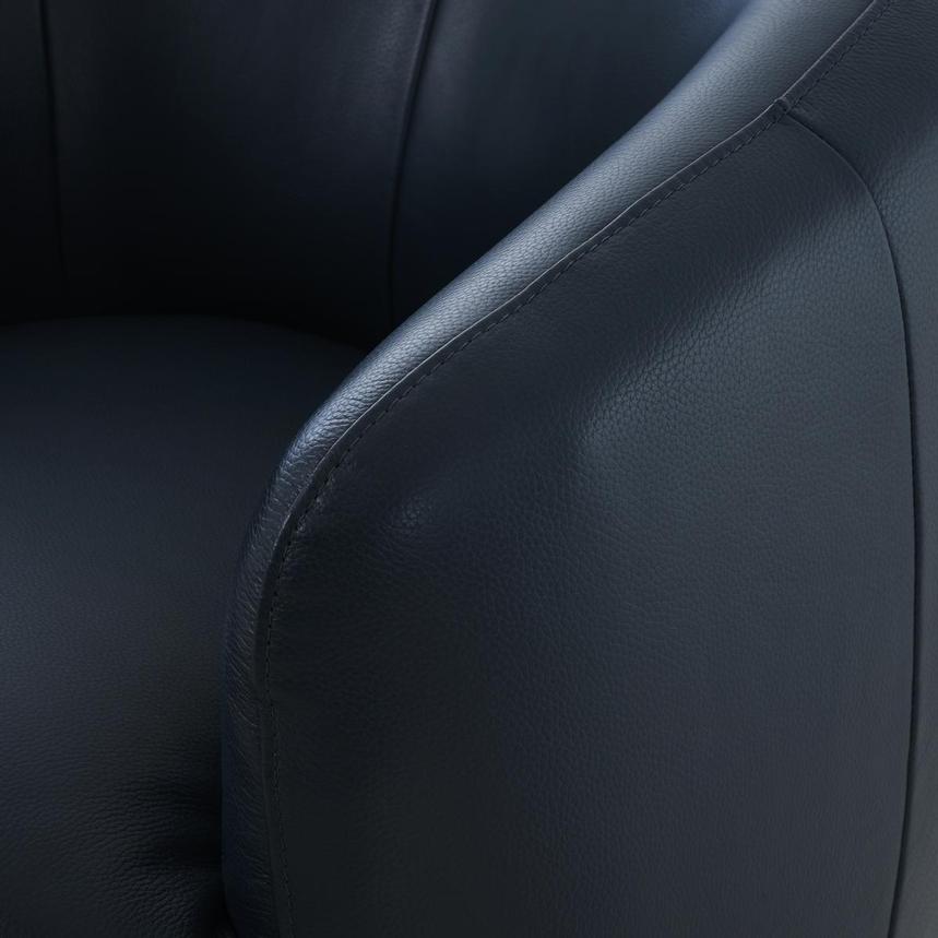 Leyla Blue Leather Accent Chair  alternate image, 6 of 9 images.