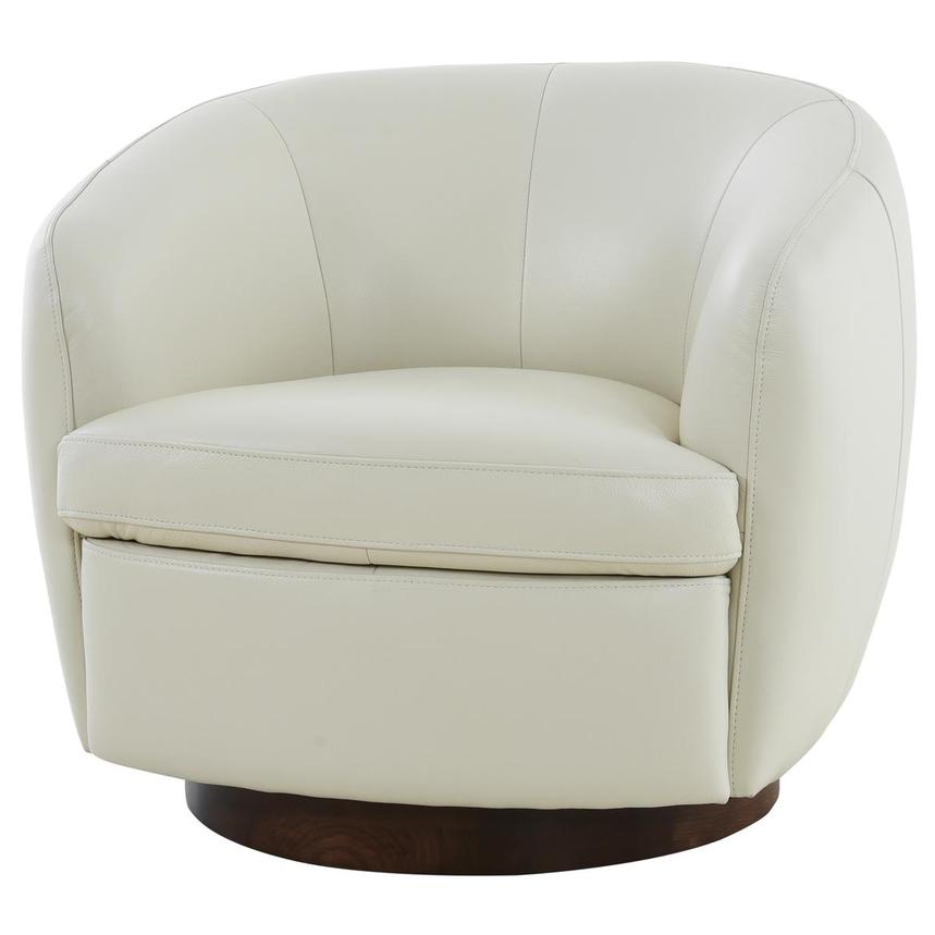 Leyla White Leather Accent Chair  main image, 1 of 10 images.