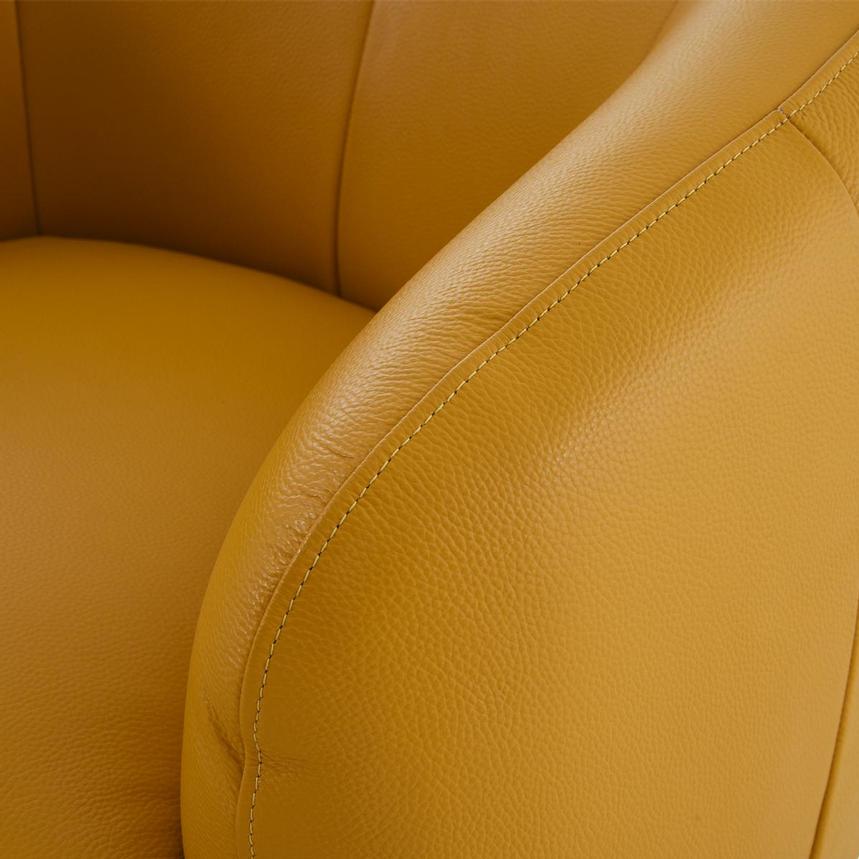Leyla Yellow Leather Accent Chair  alternate image, 6 of 9 images.