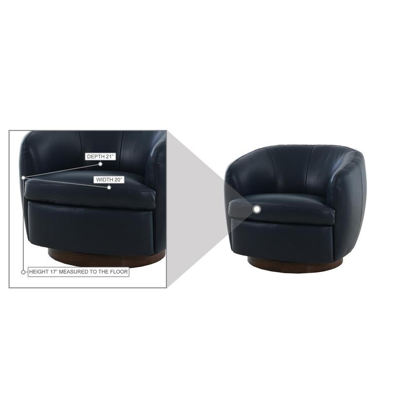Leyla Blue Leather Accent Chair alternate image, 9 of 9 images.