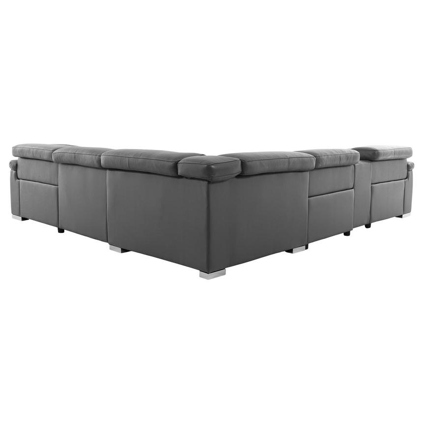 Charlie Gray Leather Power Reclining Sectional with 6PCS/2PWR  alternate image, 4 of 13 images.