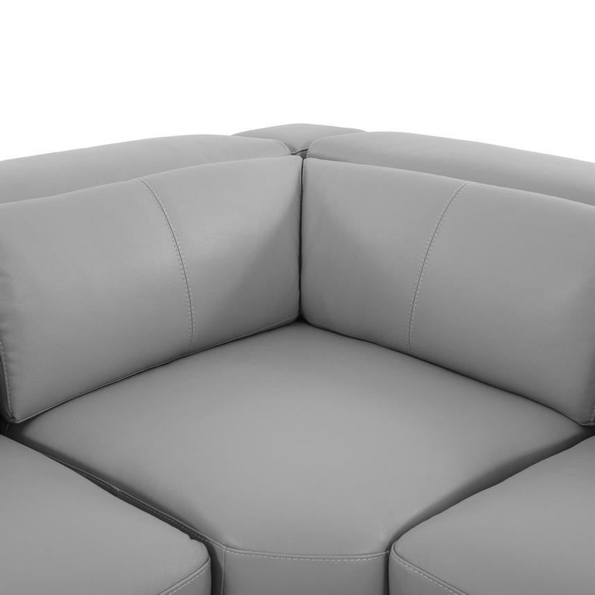 Charlie Light Gray Leather Power Reclining Sectional with 7PCS/3PWR alternate image, 6 of 15 images.