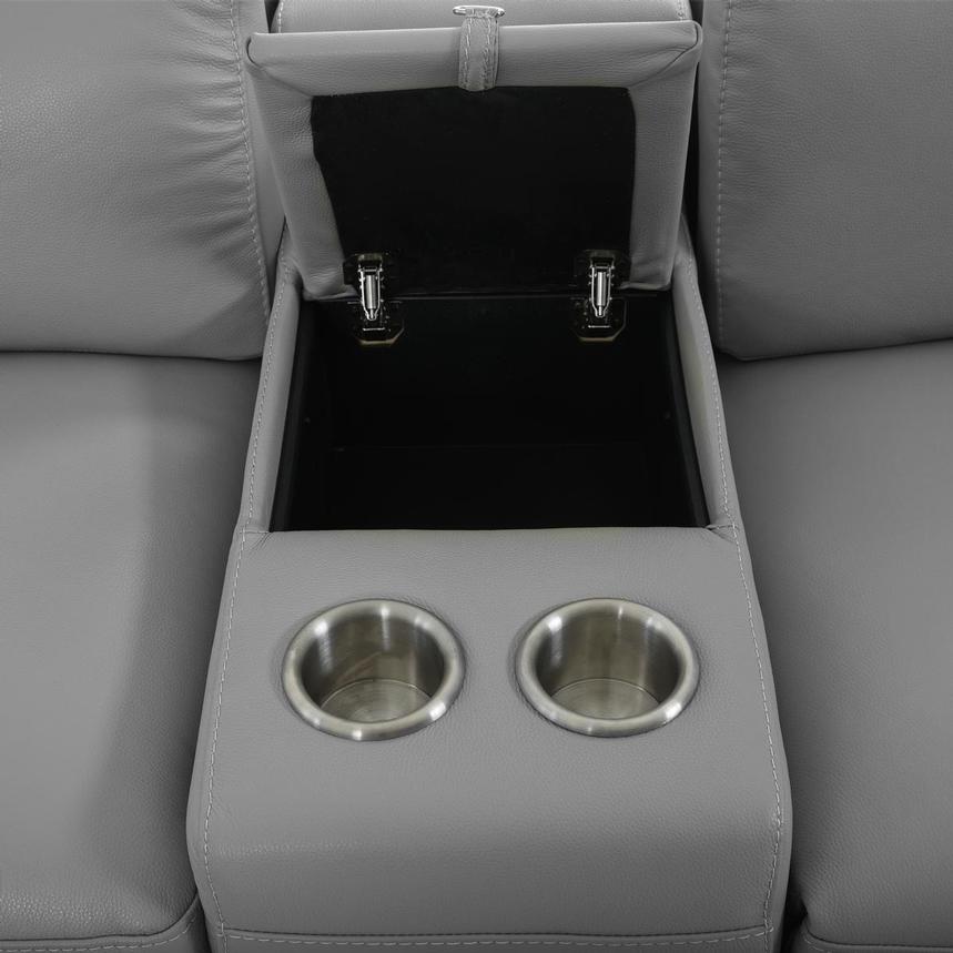 Charlie Light Gray Leather Power Reclining Sectional with 7PCS/3PWR alternate image, 7 of 15 images.