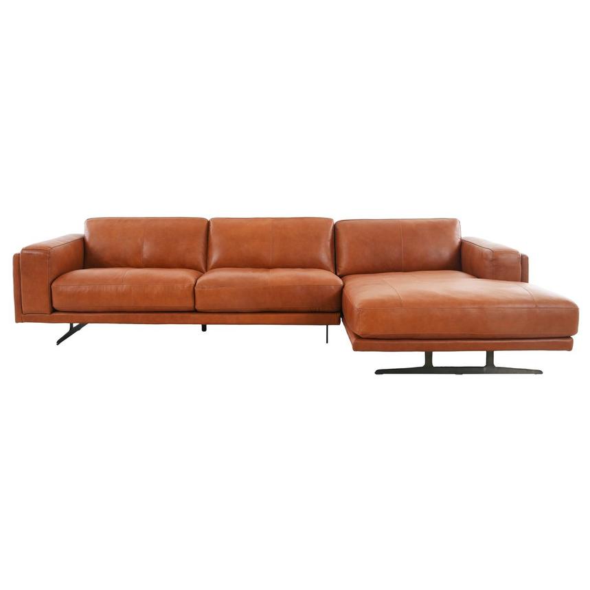 Symphony Leather Sofa w/Right Chaise  alternate image, 3 of 11 images.