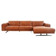Symphony Leather Sofa w/Right Chaise  alternate image, 3 of 13 images.