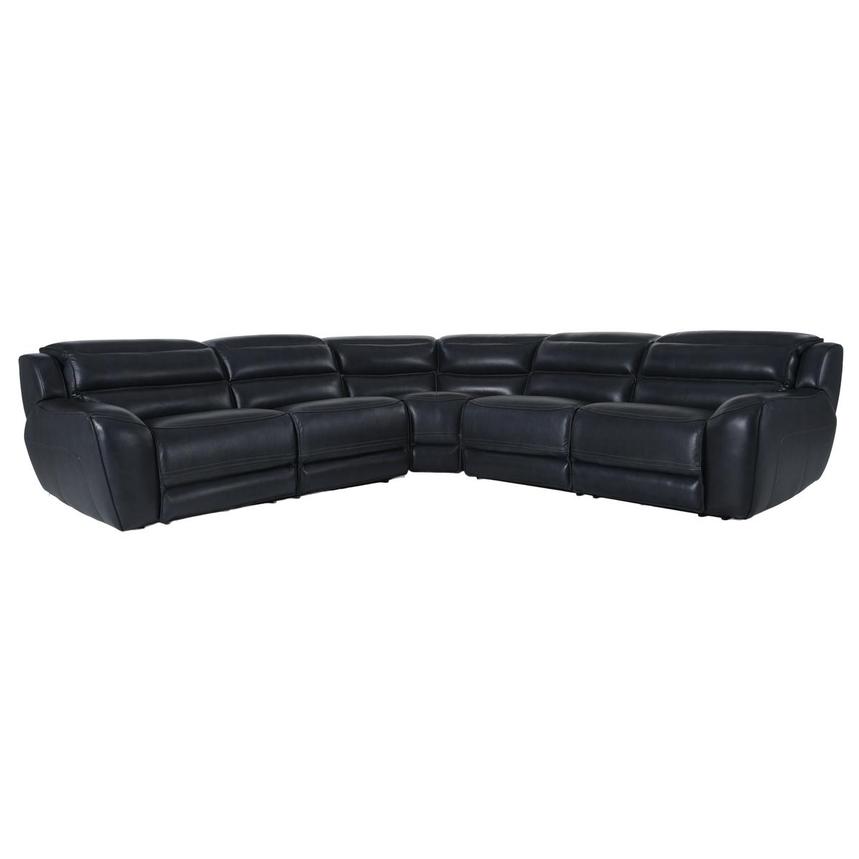 Cosmo II Blueberry Leather Power Reclining Sectional with 5PCS/2PWR  main image, 1 of 15 images.