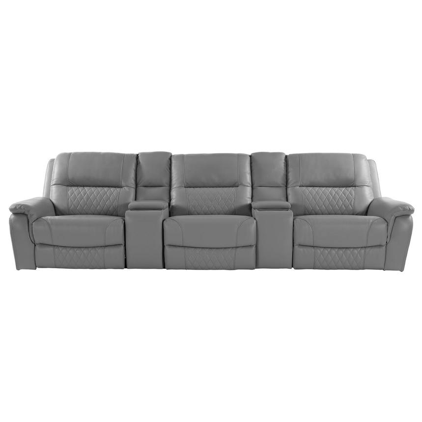 Ivone Home Theater Leather Seating with 5PCS/2PWR main image, 1 of 17 images.