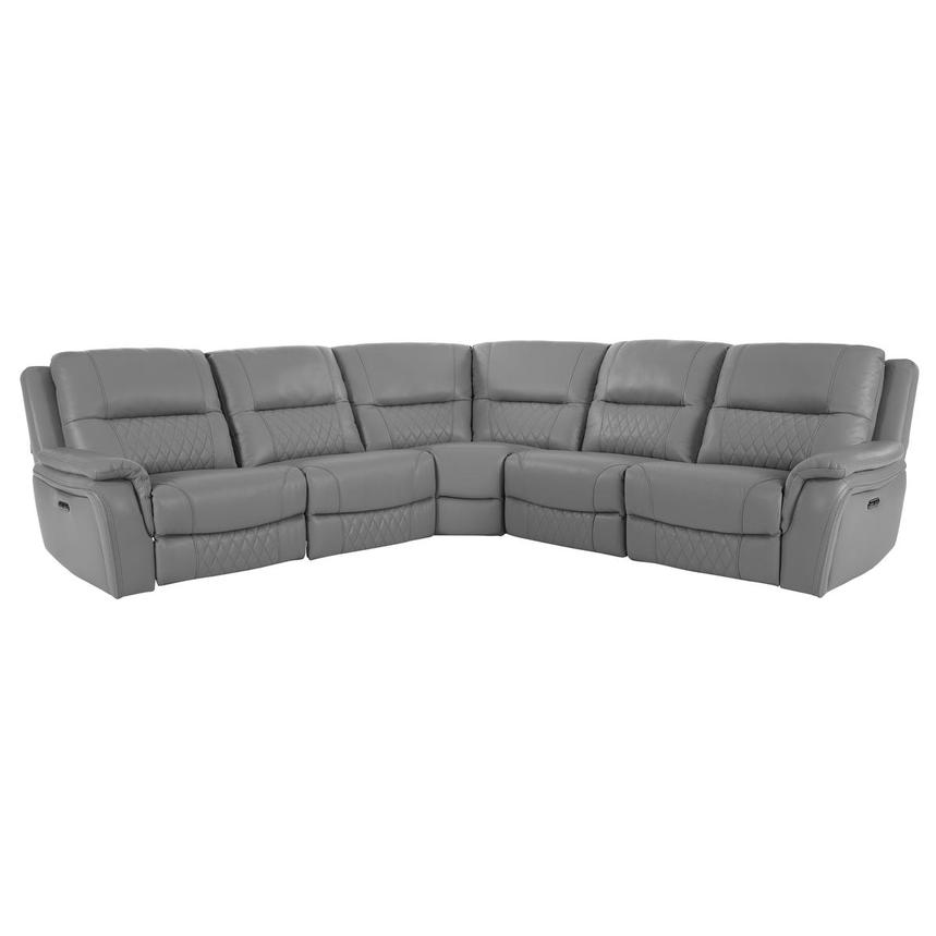 Ivone Leather Power Reclining Sectional with 5PCS/2PWR main image, 1 of 13 images.