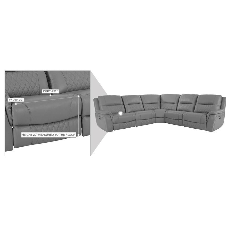 Ivone Leather Power Reclining Sectional with 5PCS/3PWR alternate image, 13 of 13 images.