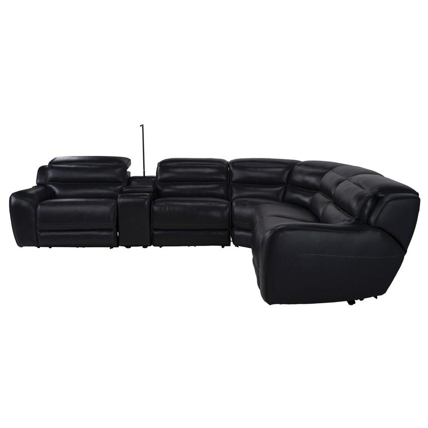Cosmo II Blueberry Leather Power Reclining Sectional with 6PCS/2PWR  alternate image, 4 of 14 images.