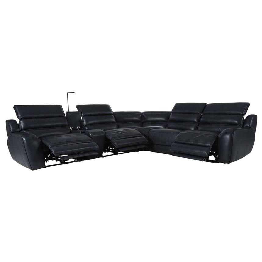 Cosmo ll Blueberry Leather Power Reclining Sectional with 6PCS/3PWR  alternate image, 3 of 19 images.