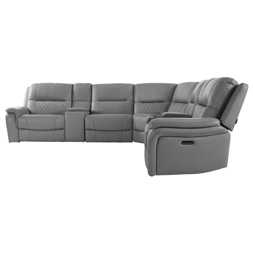 Ivone Leather Power Reclining Sectional with 7PCS/3PWR  alternate image, 4 of 18 images.