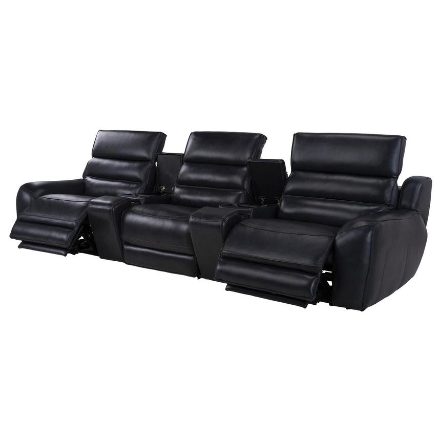 Cosmo II Blueberry Home Theater Leather Seating with 5PCS/2PWR  alternate image, 4 of 11 images.