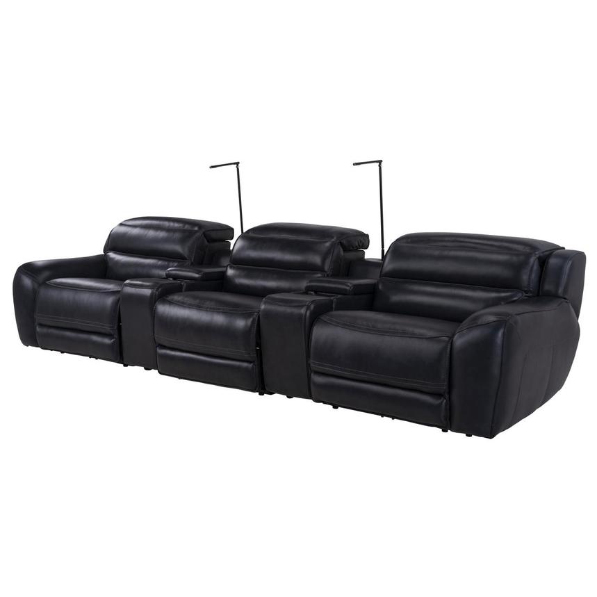 Cosmo II Blueberry Home Theater Leather Seating with 5PCS/3PWR  alternate image, 2 of 11 images.