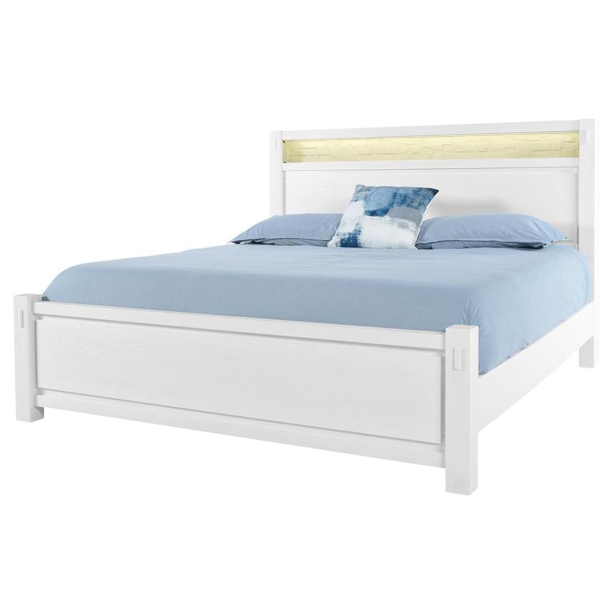 Roca White King Platform Bed w/Nightstands  alternate image, 3 of 23 images.