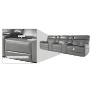 Benz Gray Home Theater Leather Seating with 5PCS/3PWR  alternate image, 13 of 13 images.