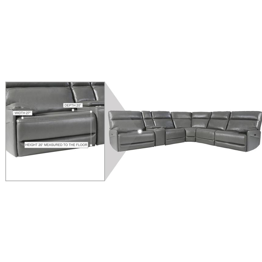 Benz Gray Leather Power Reclining Sectional with 6PCS/3PWR alternate image, 13 of 13 images.