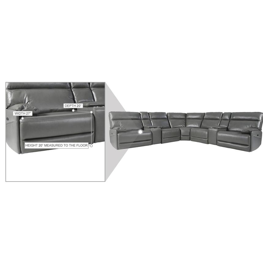 Benz Gray Leather Power Reclining Sectional with 7PCS/3PWR  alternate image, 14 of 14 images.
