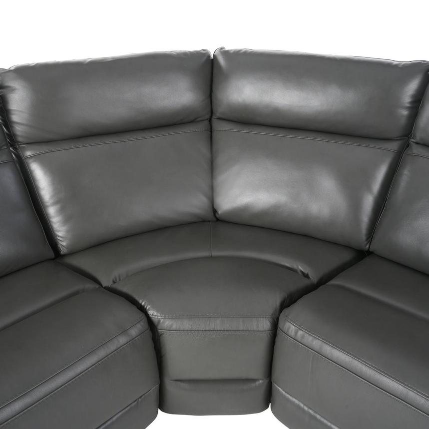 Benz Gray Leather Power Reclining Sectional with 7PCS/3PWR alternate image, 6 of 14 images.