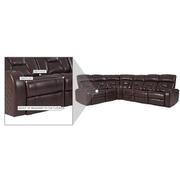Gio Brown Leather Power Reclining Sectional with 6PCS/3PWR  alternate image, 16 of 16 images.
