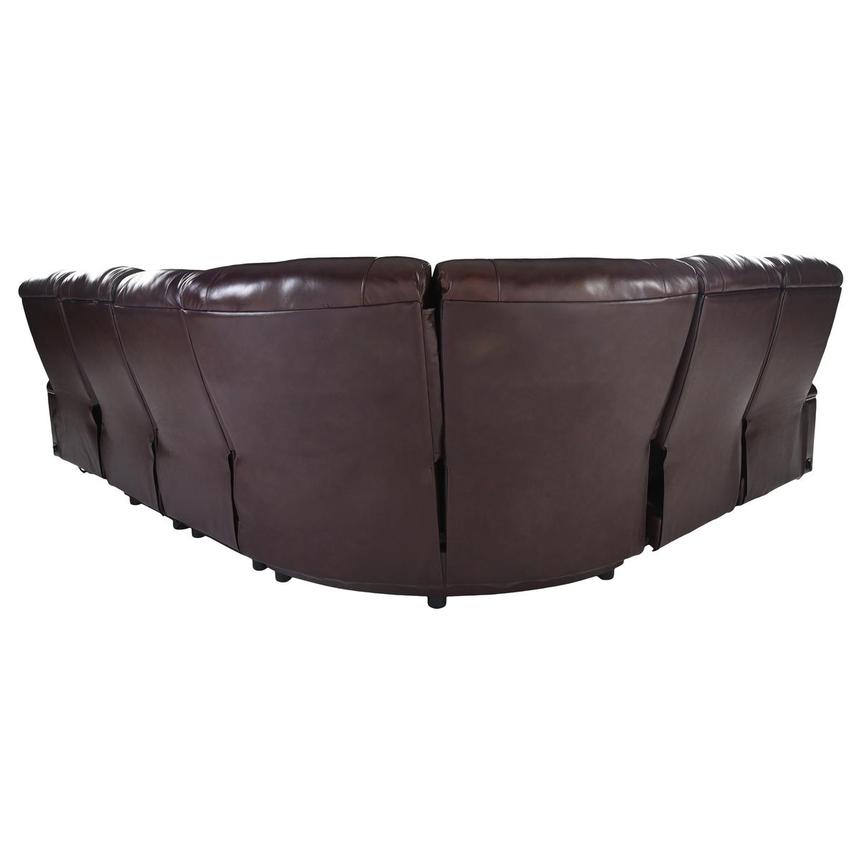 Gio Brown Leather Power Reclining Sectional with 6PCS/3PWR alternate image, 4 of 16 images.