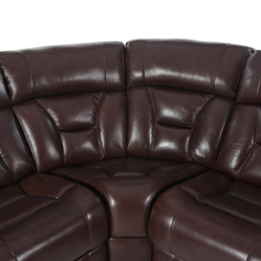 Gio Brown Leather Power Reclining Sectional with 6PCS/3PWR El Dorado