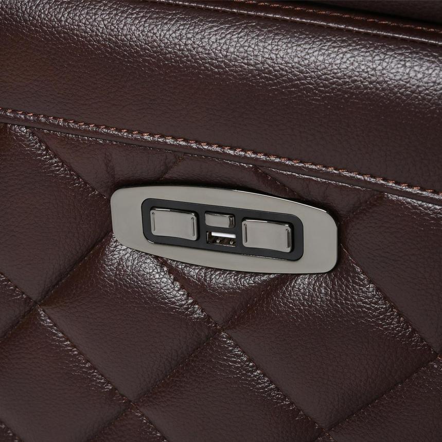 Gio Brown Leather Power Reclining Sectional with 6PCS/3PWR alternate image, 14 of 16 images.