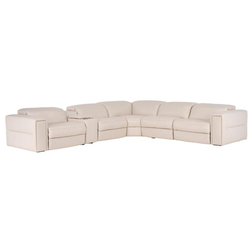Trevor Leather Corner Sofa with 6PCS/2PWR main image, 1 of 12 images.