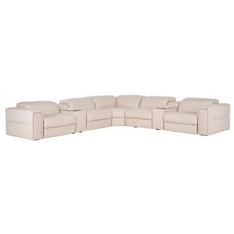 Trevor Leather Corner Sofa with 7PCS/3PWR