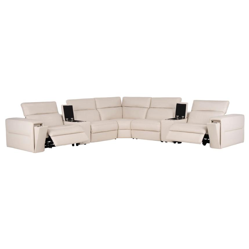 Trevor Leather Corner Sofa with 7PCS/3PWR  alternate image, 3 of 13 images.