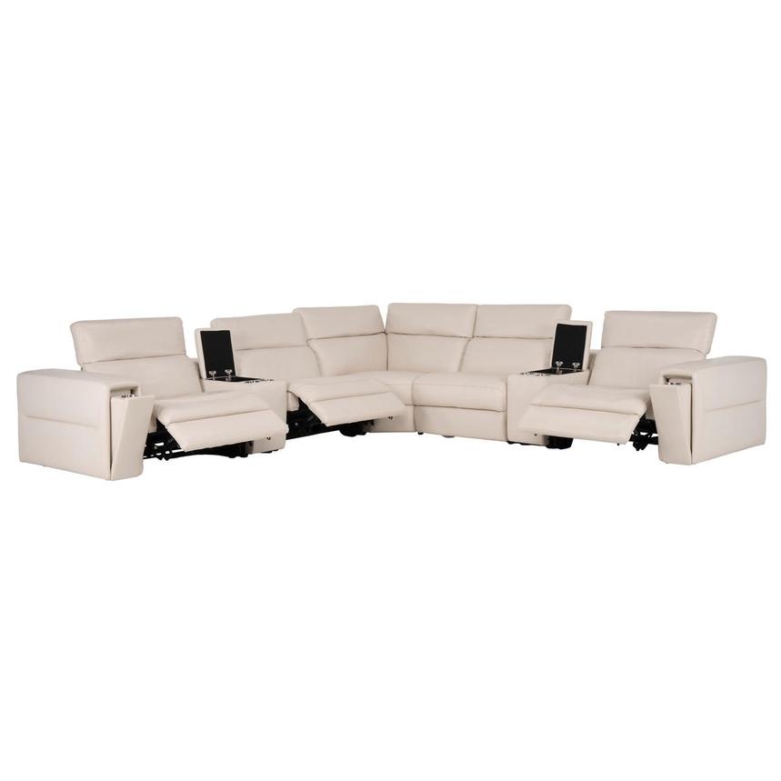 Trevor Leather Corner Sofa with 7PCS/3PWR alternate image, 4 of 13 images.