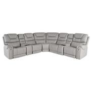 Capriccio Gray Power Reclining Sectional with 7PCS/3PWR  main image, 1 of 14 images.