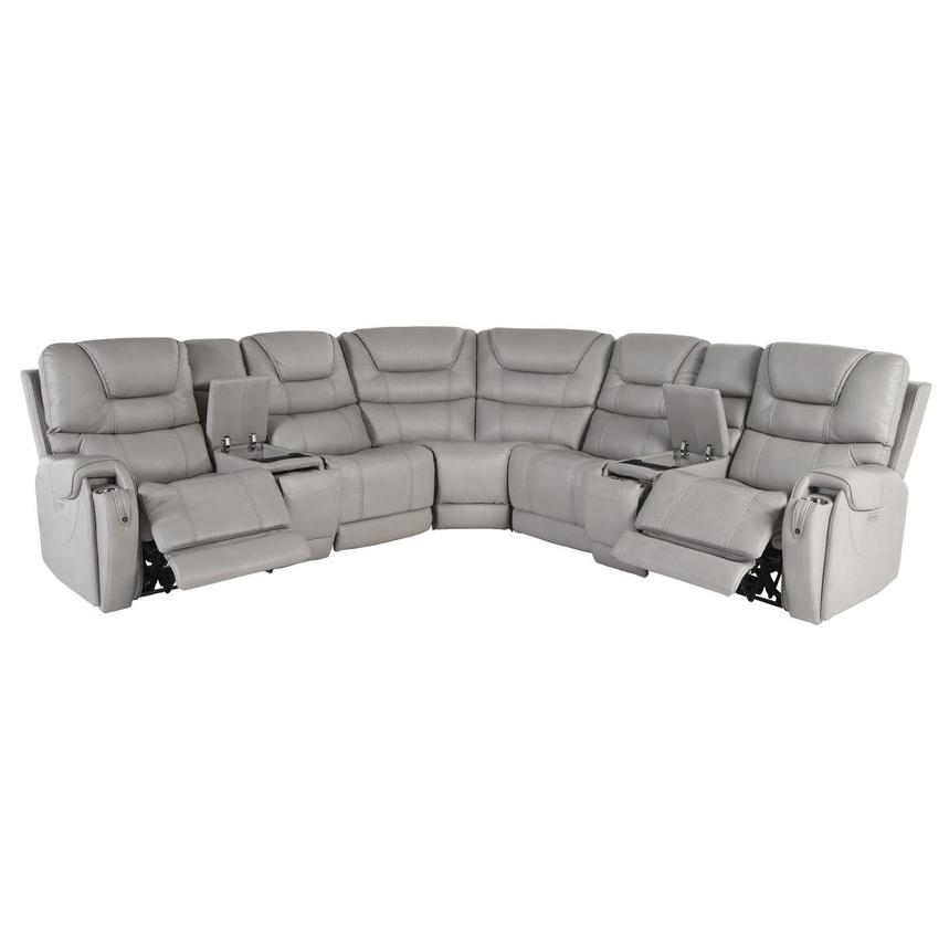 Capriccio Gray Power Reclining Sectional with 7PCS/3PWR  alternate image, 2 of 14 images.