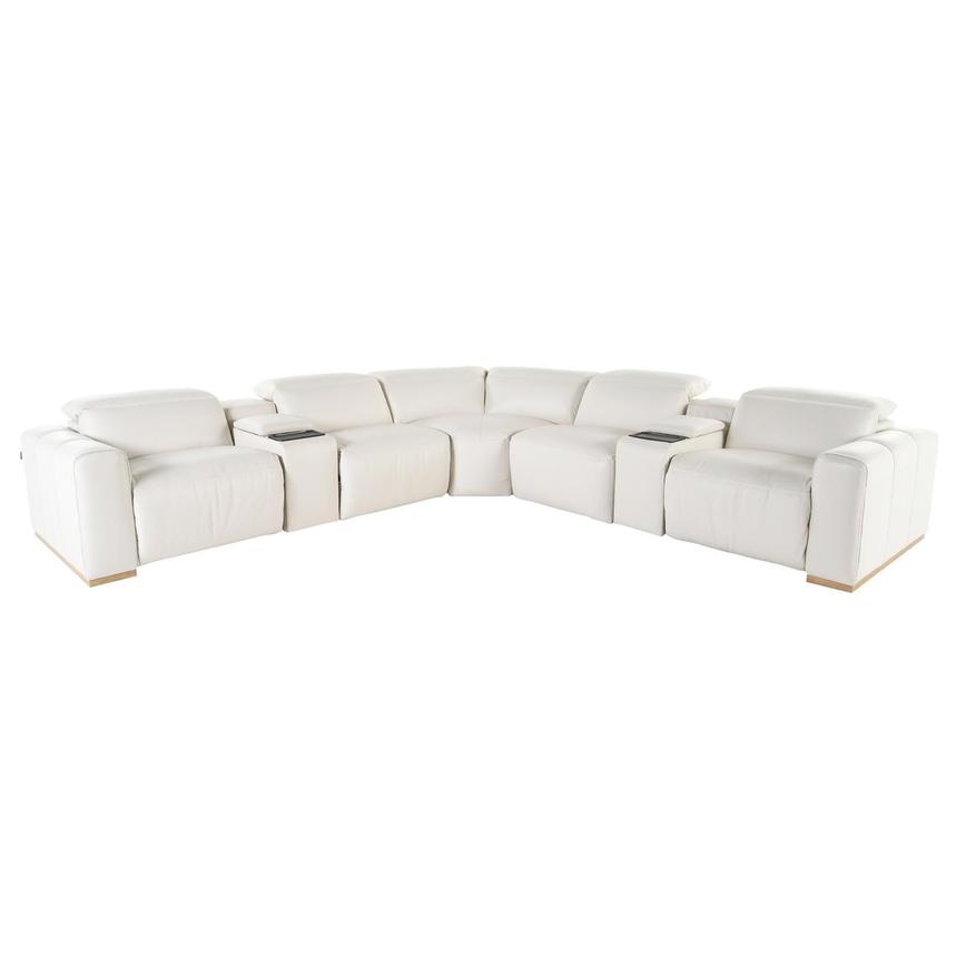Galak Leather Power Reclining Sectional with 7PCS/3PWR main image, 1 of 10 images.