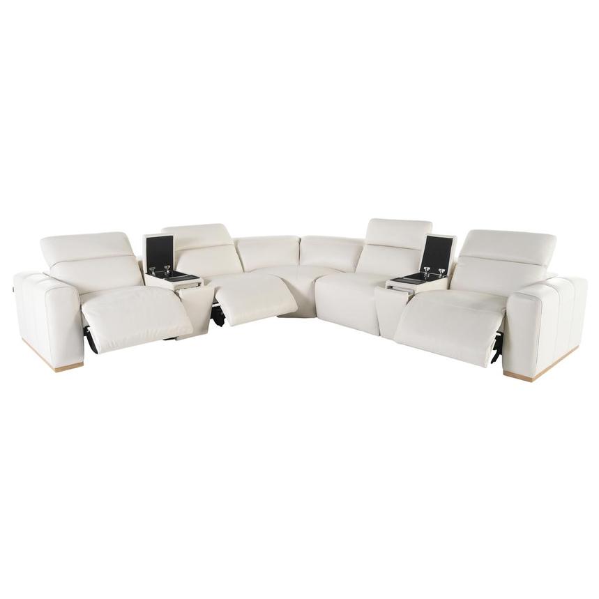Galak Leather Power Reclining Sectional with 7PCS/3PWR alternate image, 3 of 10 images.