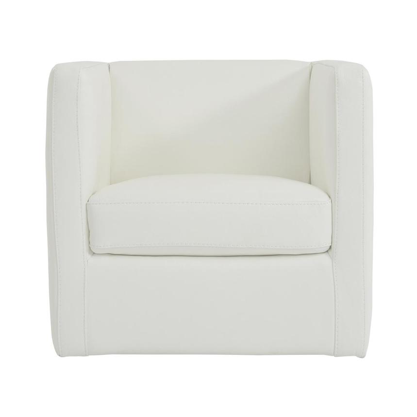 Cute White Leather Accent Chair w/2 Pillows  alternate image, 2 of 8 images.
