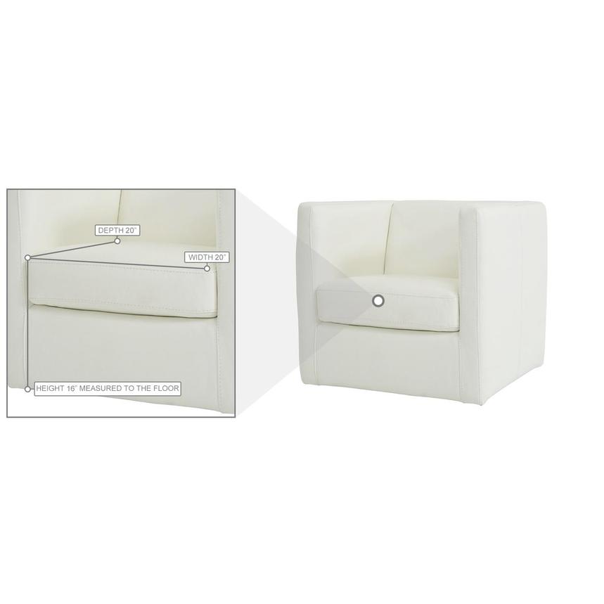 Cute White Leather Accent Chair w/2 Pillows  alternate image, 6 of 8 images.