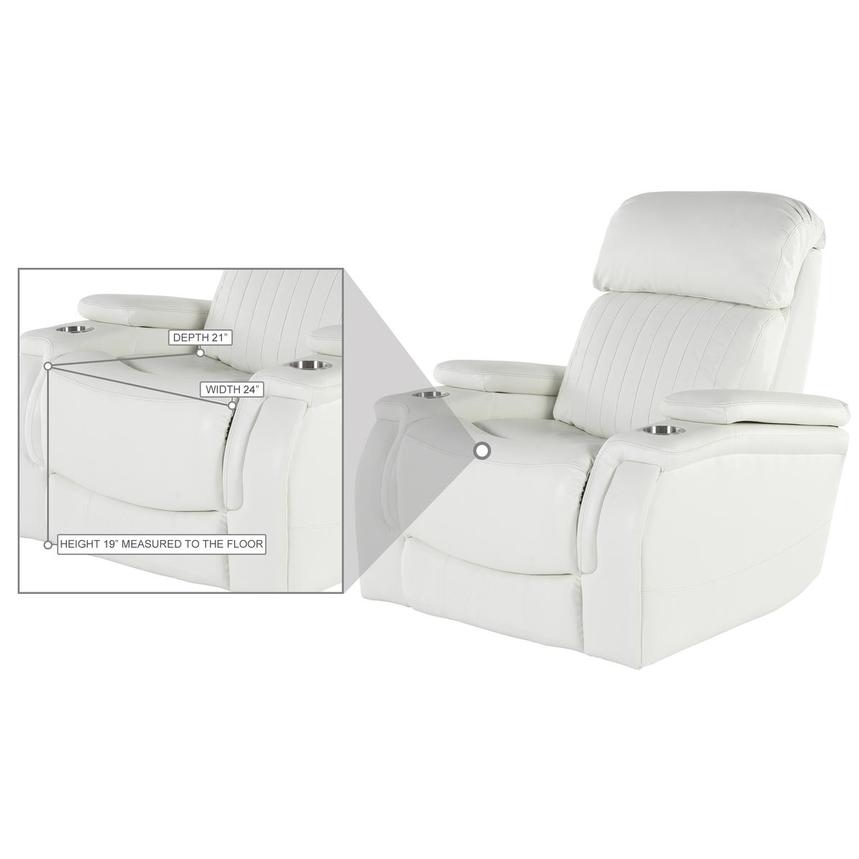 Obsidian II White Leather Power Recliner  alternate image, 8 of 8 images.