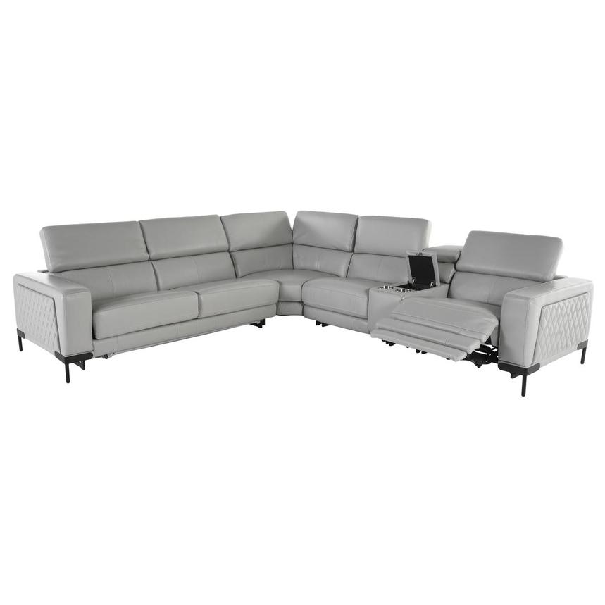 Forrest II 5PC/2PWR Leather Sectional Sofa w/Left Sleeper  alternate image, 3 of 9 images.