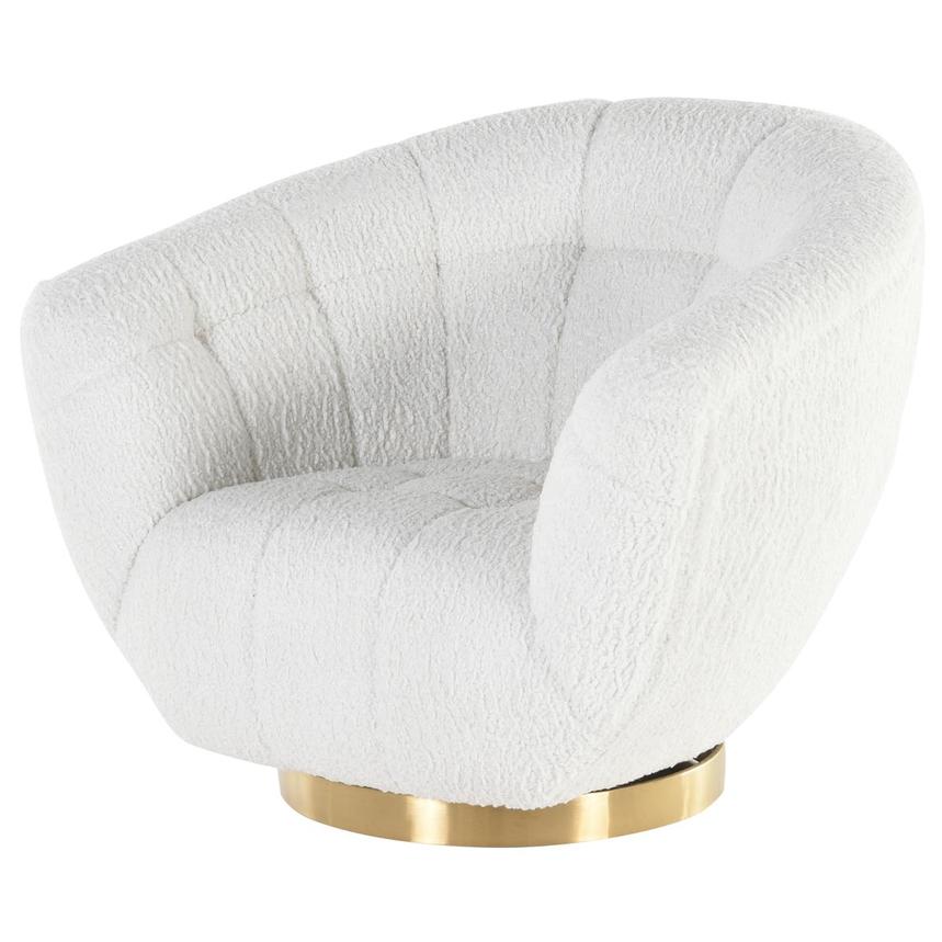 Kailani White Swivel Accent Chair  main image, 1 of 6 images.