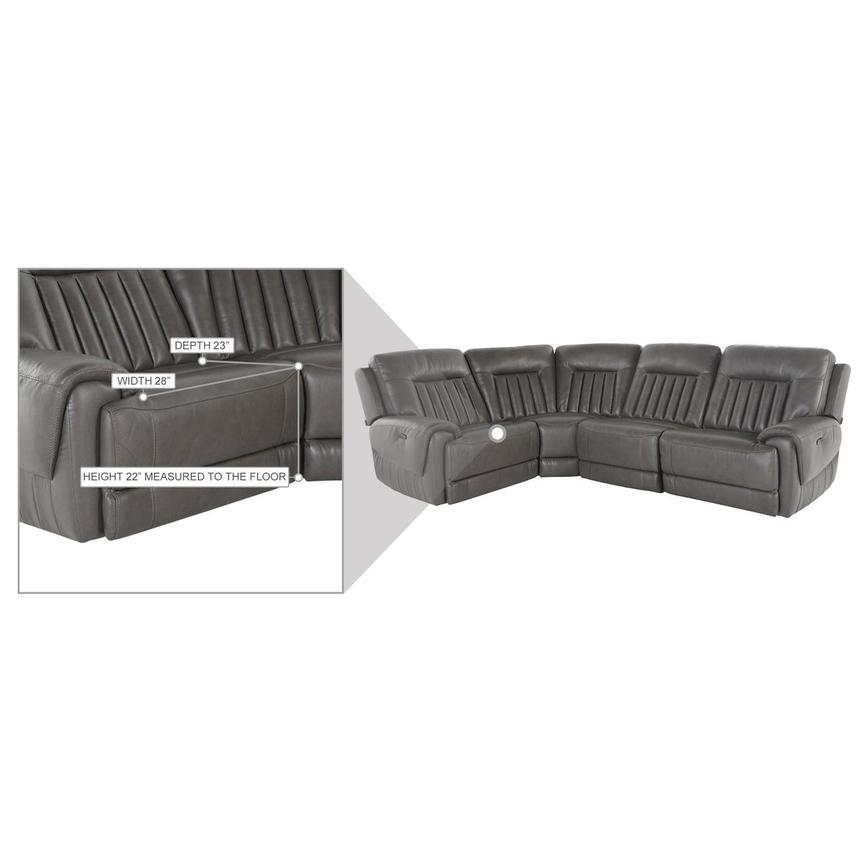 Devin Leather Corner Sofa with 4PCS/2PWR  alternate image, 5 of 5 images.