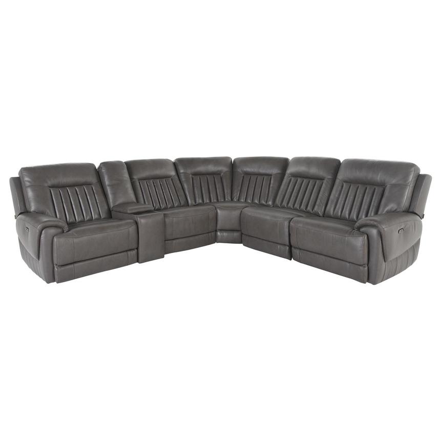 Devin Leather Corner Sofa with 6PCS/3PWR  main image, 1 of 7 images.