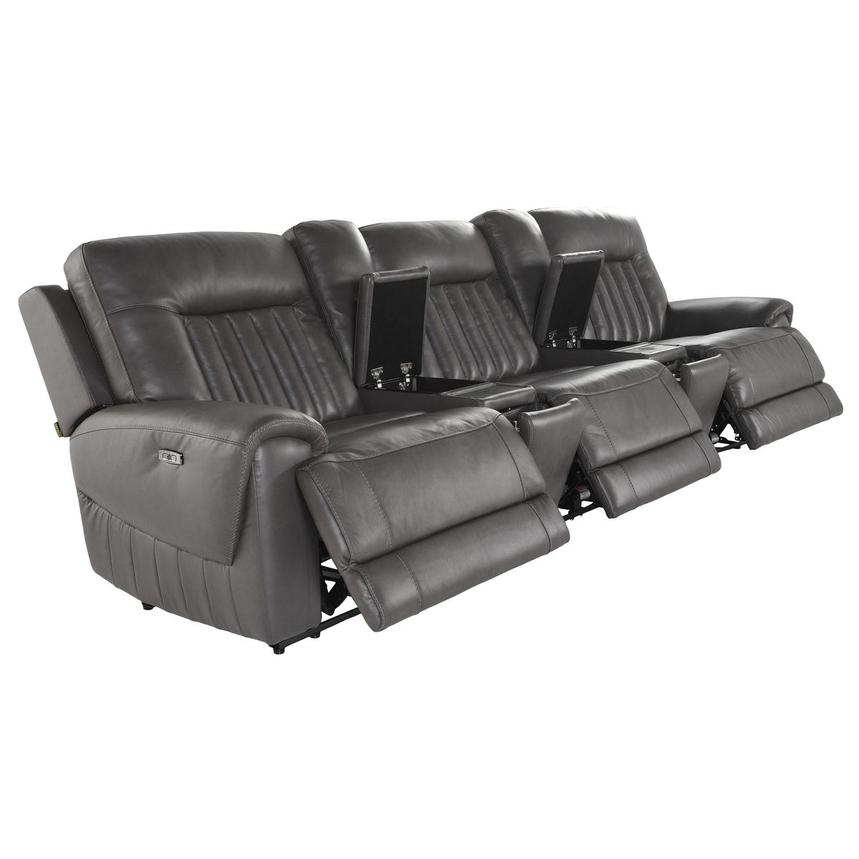 Devin Gray Home Theater Leather Seating with 5PCS/3PWR El Dorado
