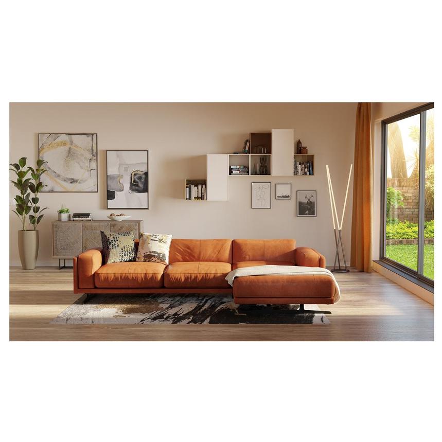 Symphony Leather Sofa w/Right Chaise  alternate image, 2 of 13 images.